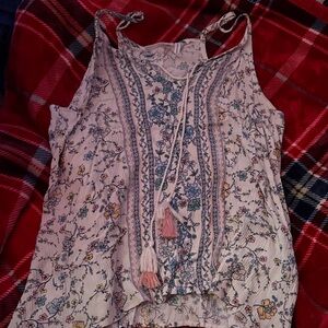 Boho Floral Print Sleeveless Blouse